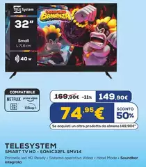 Telesystem - Smart Tv Hd SONIC32FL SMV14