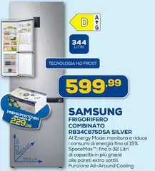 Samsung - Frigorifero Combinato RB34C675DSA Silver