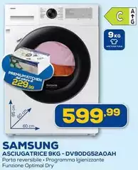 Samsung - DV90DG52A0AH asciugatrice Libera installazione Caricamento frontale 9 kg A Bianco