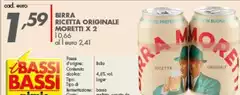 Moretti - Birra Ricetta Originale