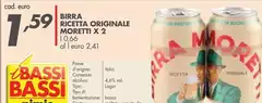 Moretti - Birra Ricetta Originale