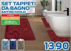 Set Tappeti Da Bagno Antiscivolo