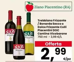 Cantina vicobarone - Trebbiano Frizzante / Bonarda Secco O Dolce Frizzante Colli Piacentini DOC
