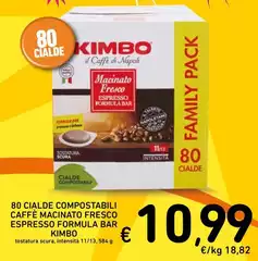 Kimbo - 80 Cialde Compostabili Caffè Macinato Fresco Espresso Formula Bar