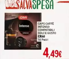 Crai - Caps Caffè Intenso Compatibili Dolce Gusto