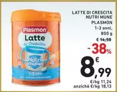 Plasmon - Latte Di Crescita Nutri Mune
