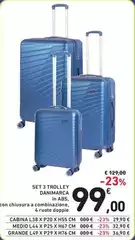 Set 3 Trolley Danimarca In Abs