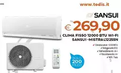 Sansui - Clima Fliss 12000 BTU WI-FI SANSUI-MISTRAL12255N