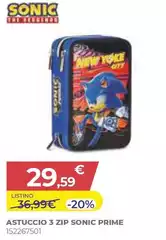 Astuccio 3 Zip Sonic Prime