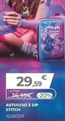 Disney Stitch - Astuccio 3 Zip 