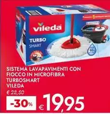 Vileda - Sistema Lavapavimenti Con Fiocco In Microfibra Turbosmart