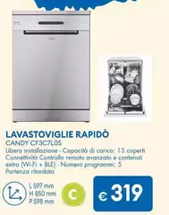 Candy - Lavastoviglie Rapido CF3C7L0S