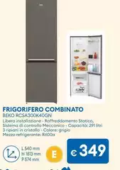 Beko - Frigorifero Combinato RCSA300K40GN 