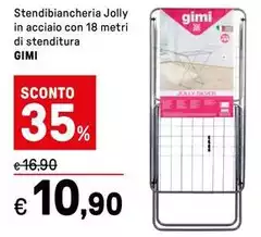 Gimi - Stendibiancheria Jolly In Acciaio Con 18 Metri Di Stenditura