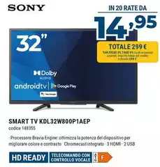 Sony - Smart Tv KDL32W800P1AEP