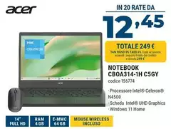 Acer - Notebook CBOA314-1H C5GY