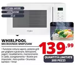 Whirlpool - MWP 254 W Superficie Piana Microonde Con Grill 25 L 900 W Bianco