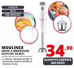 Moulinex - DD4521 Mixer Ad Immersione Easychef 2 In 1