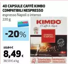Kimbo - 40 Capsule Caffè Compatibili Nespresso