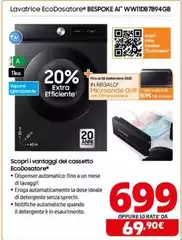Samsung - Lavatrice EcooDosatore Bespoke AI WW11DB7B94GB