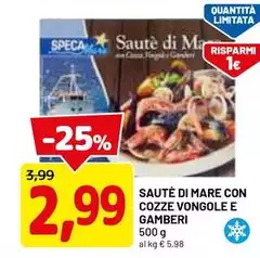 Mare - Sauté Di  Con Cozze Vongole E Gamberi