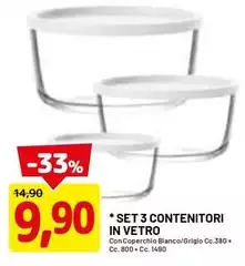 Set 3 Contenitori In Vetro