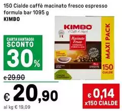 Kimbo - Cialde Caffè Macinato Fresco Espresso Formula Bar 1095