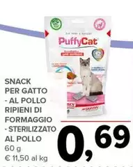 Snack Per Gatto Al Pollo Ripieni Di Formaggio/ Sterilizzato Al Pollo