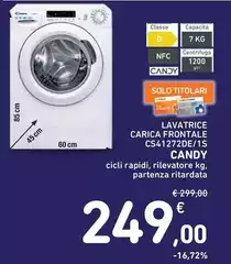 Candy - Lavatrice Carica Frontale CS41272DE/1S