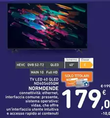 Nordmende - TV LED 40 QLED ND40S405OM