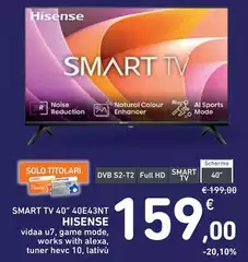 Hisense - Smart Tv 40" 40E43NT