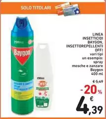 Solo - Linea Insetticidi Baygon, Insettierepelenti Off