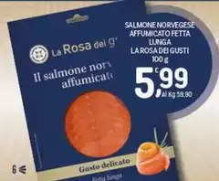 La Rosa Dei Gusti - Salmone Norvegese Affumicato Fetta Lunga