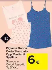 Tex - Pigiama Donna Corto Stampato Opp Maxitshit