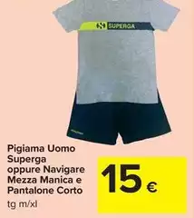 Superga - Pigiama Uomo  Oppure Navigare Mezza Manica E Pantalone Corto