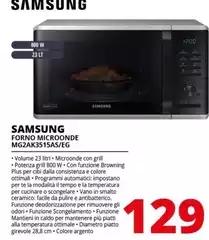 Samsung - Forno Microonde MG2AK3515AS/EG