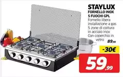 Staylux - Fornello Inox 5 Fuochi Gpl