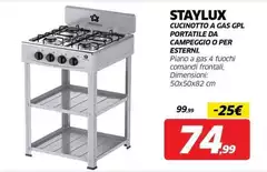 Staylux - Cucinotto A Gas Gpl Portatile Da Campeggio O Per Esterni