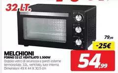 Melchioni - Forno Ventilato 1.500W