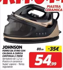 Johnson - Ferro Da Stiro Con Caldaia A Carica Continua 2.700W