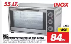 DCG - Forno Ventilato Inox 2.200W