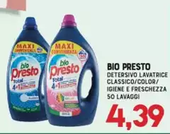 Bio Presto - Detersivo Lavatrice Classico/Color/Igiene E Freschezza