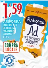 Arborea - Latte UHT Alta Digeribilità Parzialmente Scremato