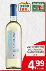 Cantina dorgali - Vino Vermentino DOC Calalina