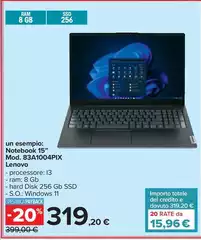 Lenovo - Notebook 15" Mod. 8341004PIX