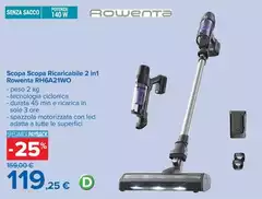 Rowenta - Scopa Ricaricabile 2 In 1 RH6A21WO