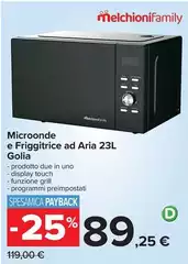 Melchioni - Microonde E Friggitrice Ad Aria 23L Golia