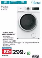 Midea - Lavatrice MF110W80BA/W-IT