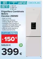 Cecotec - Frigorifero Combinato Bolero 250WD