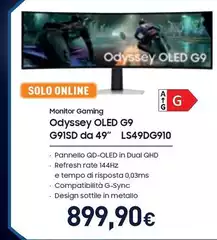 Samsung - Monitor Gaming Odyssey Oled G9 G91SD Da 49" LS49DG910